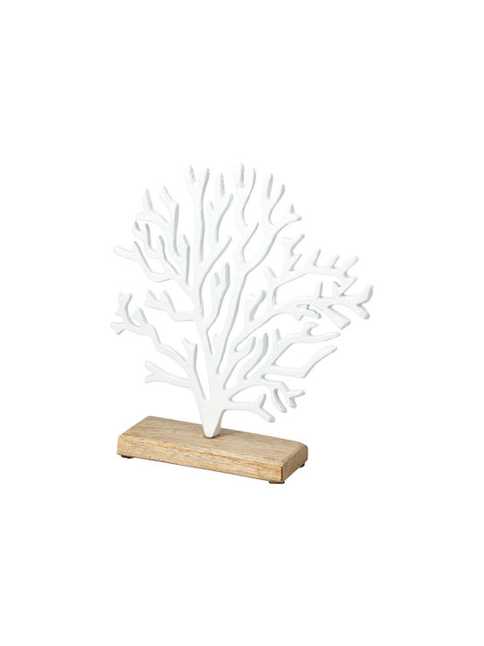Kοράλι Ξύλινη Βάση Λευκο Χρ. 27cm