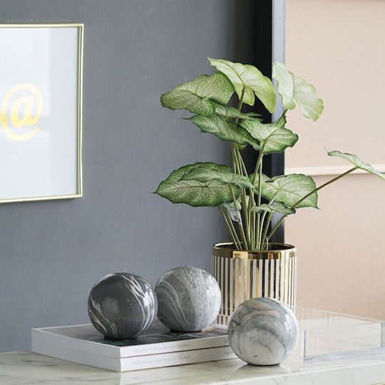 Artekko Marbleized Διακοσμητικές Κεραμικές Σφαίρες Γκρι Αποχρώσεις 10x10x9.5 Cm 3pcs
