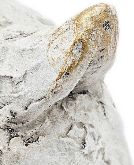 Artekko Animal Decorative Owl Magnesium White Patina 26.5x21x44.5 Cm