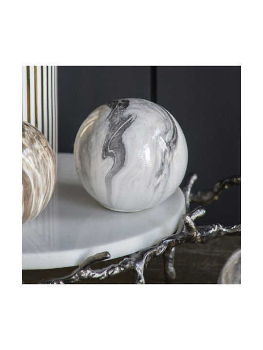 Artekko Marbleized Διακοσμητικές Κεραμικές Σφαίρες Γκρι Αποχρώσεις 10x10x9.5 Cm 3pcs