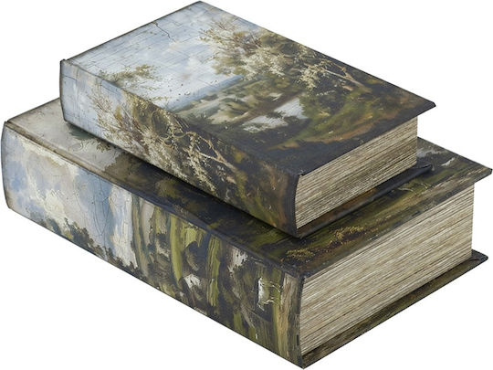 Artekko Книги Многоцветни Декоративни Мдф Съхранение 17.8x7.6x26.7 См 12.7x5.1x21.6 См 2 Бройки