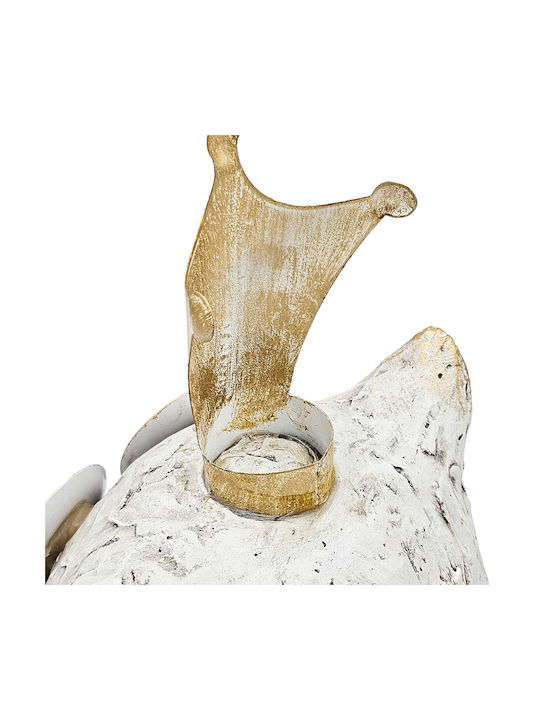 Artekko Animal Decorative Owl Magnesium White Patina 26.5x21x44.5 Cm