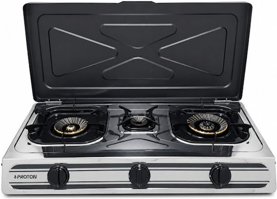 Proton SS03 Επιτραπέζια Εστία Υγραερίου Τριπλή Inox