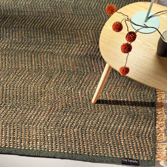 Guy Laroche Zigk Zagk Χαλί Ορθογώνιο από Γιούτα Olive 140x200cm