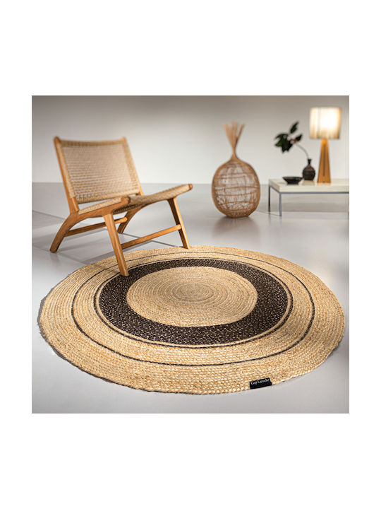 Guy Laroche Majestic Round Summer Rug Made of Jute Choco Φ150cm
