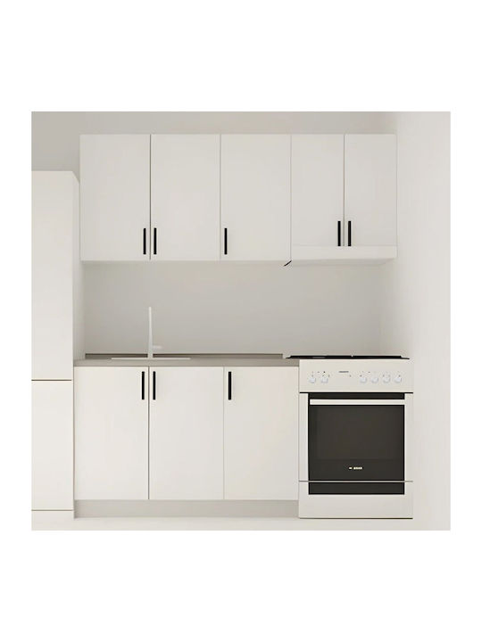 Modest Set Dulapuri de Bucătărie Suspendate și de Pardoseală Albe 110x32cm