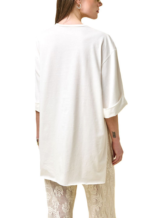 Project Soma Women's Oversized T-shirt Ecru Pink Sky Blue