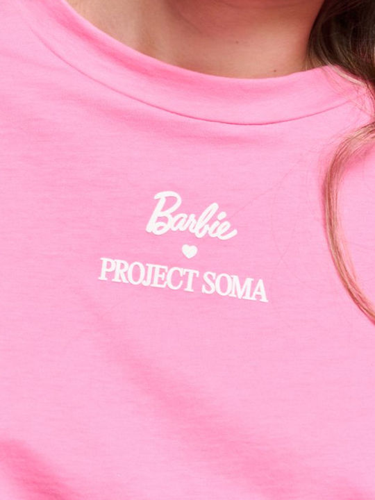 Women's Cotton Short Sleeve Fuchsia Crop Top