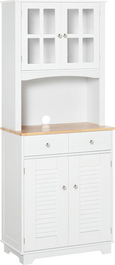 Στήλη Κουζίνας με Πάγκο Εργασίας 68x39.5x170cm Λευκό Στήλη Κουζίνας με Πάγκο Εργασίας 68x39.5x170cm Λευκό