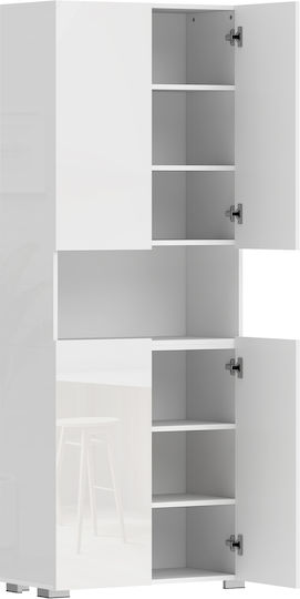 Επιδαπέδιο Ντουλάπι Λευκό Γυαλιστερό 68x34x180εκ. Επιδαπέδιο Ντουλάπι Λευκό Γυαλιστερό 68x34x180εκ.