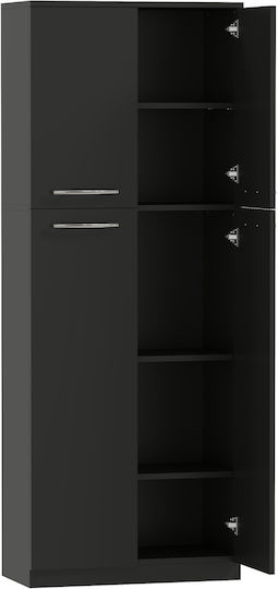 Επιδαπέδιο Ντουλάπι Μαύρο Ξύλο 59x31x155εκ.