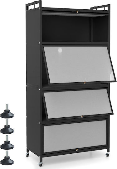 Ντουλάπι Κάτω Φούρνου Μαύρο 162x81x40εκ.