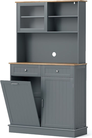 Στήλη Κουζίνας με Πάγκο Εργασίας Γκρι 172x34x100εκ.