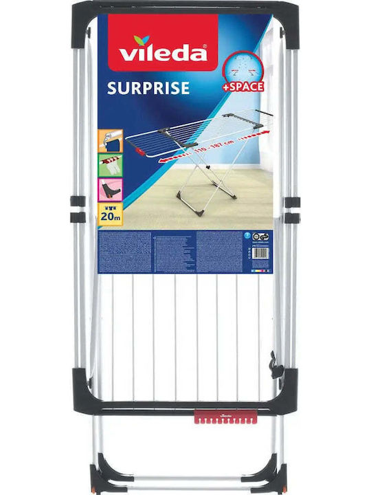 Vileda Suprise Klappbar Wäscheständer Boden mit einer Länge von 20m