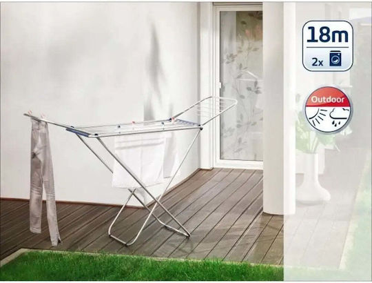 Leifheit Siena 180 Folding Floor Clothes Drying Rack made of Aluminum 94x178cm