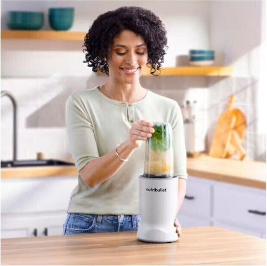 NutriBullet Turbo Matte Μπλέντερ με Πλαστική Κανάτα 700 ml 1000W Λευκό