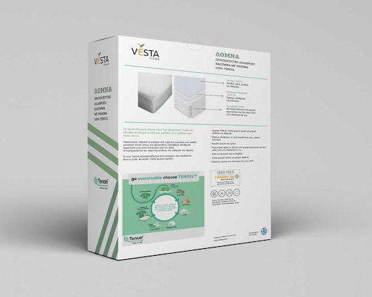 Vesta Home Schutzauflage Einzel Wasserdicht mit Rock Domna Weiß 100x200+30cm
