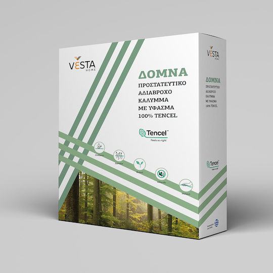 Vesta Home Schutzauflage Einzel Wasserdicht mit Rock Domna Weiß 100x200+30cm