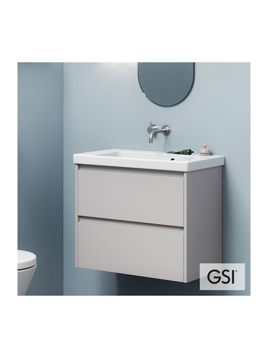 GSI Norm Montat pe perete Încorporat / Deasupra Blatului Chiuvetă Porțelan 70x40cm Alb