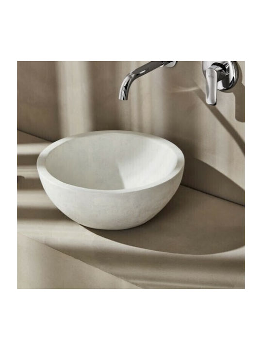 Tema Vessel Bathroom Sink Made of Synthetic Material 40x40x17cm White