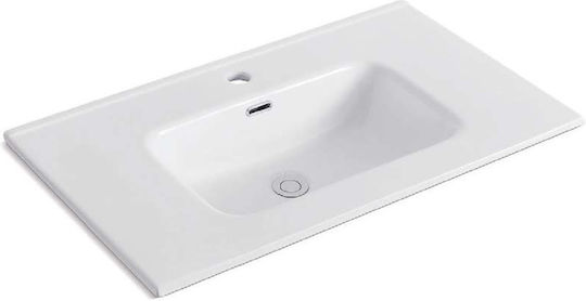 KLP Piccolo Επικαθήμενος Νιπτήρας Πορσελάνης 81.5x46.5x17cm Λευκός