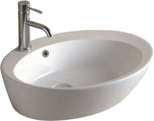 Inter Ceramic 851W Επικαθήμενος Νιπτήρας Πορσελάνης 61x47x16cm Λευκός