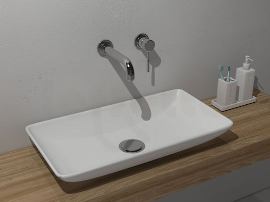 Ceramita F617 Επικαθήμενος Νιπτήρας Πορσελάνης 70x40x13cm Λευκός Ceramita F617 Επικαθήμενος Νιπτήρας Πορσελάνης 70x40x13cm Λευκός