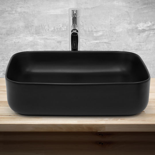 ML-Design Aufgesetztes Waschbecken Keramik 51x40.5x13.5cm Schwarz