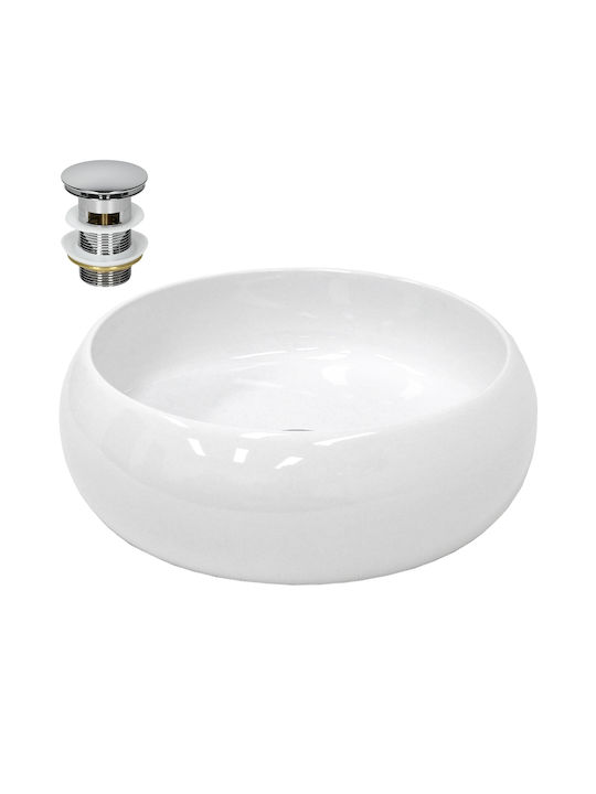 ECD Germany Επικαθήμενος Νιπτήρας Κεραμικός 35x35x12cm Λευκός