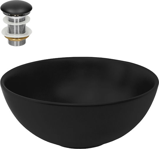 ML-Design Aufgesetztes Waschbecken Keramik 32x32x13.5cm Schwarz
