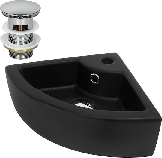 ML-Design Επικαθήμενος Νιπτήρας Κεραμικός 46x33x13cm Μαύρος