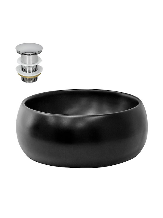 ML-Design Aufgesetztes Waschbecken Keramik 40x40x15.5cm Schwarz