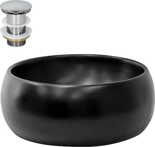 ML-Design Aufgesetztes Waschbecken Keramik 40x40x15.5cm Schwarz