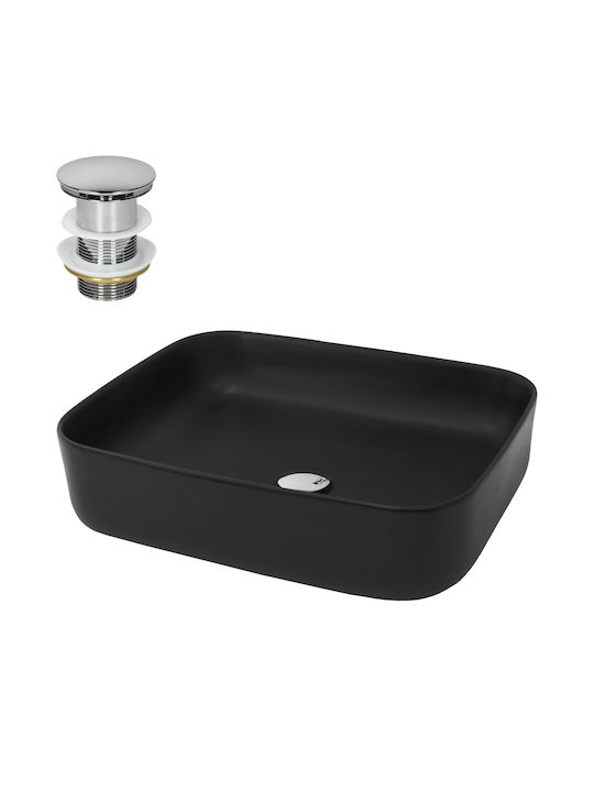 ML-Design Countertop Sink Ceramic 51x40.5x13.5cm Black