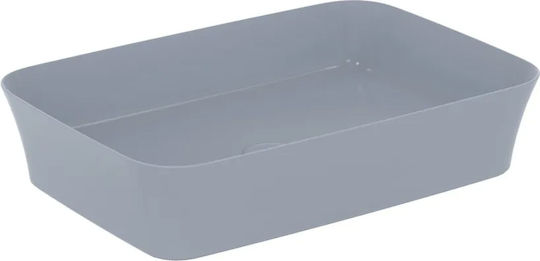 Ideal Standard Ipalyss Επικαθήμενος Νιπτήρας Πορσελάνης 55x38x12.5cm Μπλε Ματ Powder