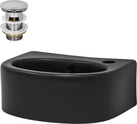 ML-Design An der Wand montiert Aufgesetztes Waschbecken Keramik 33.5x25.5x13cm Schwarz