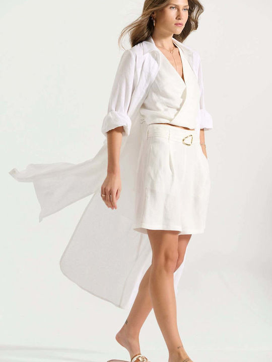 Summer Maxi Shirt Dress White