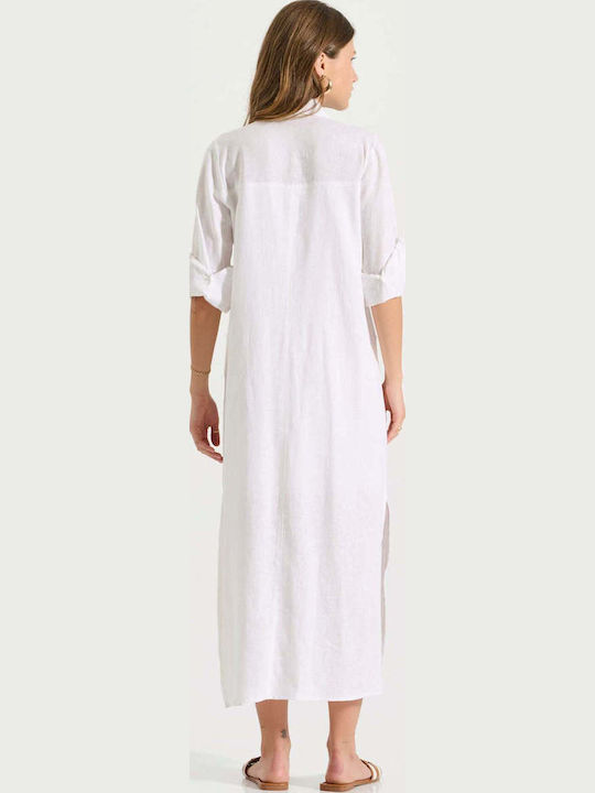Summer Maxi Shirt Dress White