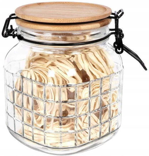 JK Home Decoration JK Home Decoration Allgemeine Verwendung Glas Transparentes Vasen mit luftdichtem Deckel 1100ml 1 Stück