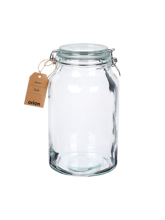 Orion Vase General Use with Lid Glass Transparent 4200ml