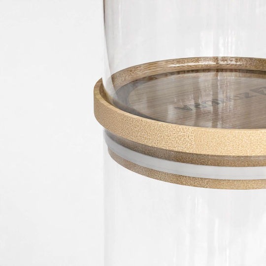 Zokura General Use Jar with Lid Wooden Transparent 500ml