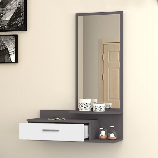 Joy Entry Furniture with Mirror Grey / White 80x35x116cm