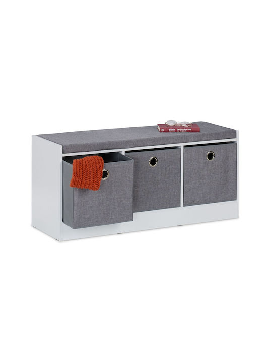 Mobilier Hol cu Bancă White/Gri 102x32x46 cm