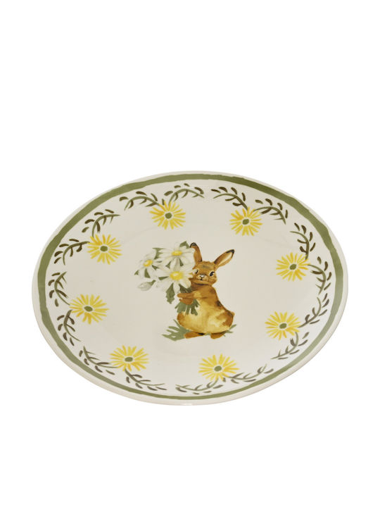 Kaemingk Shallow Porcelain Green Plate with Diameter 20.2cm