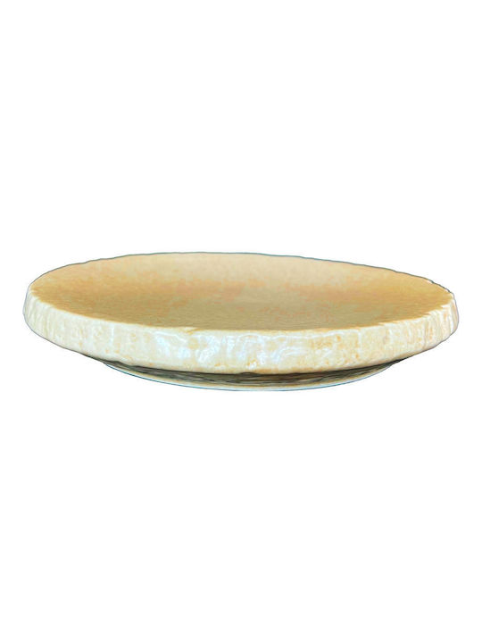 Kutahya Porselen Plate Shallow Gray with Diameter 21cm