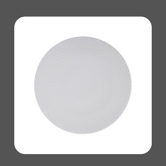 Kutahya Porselen Panio Shallow Serving Plate Made of White Porcelain with Diameter 17cm 6 Pieces