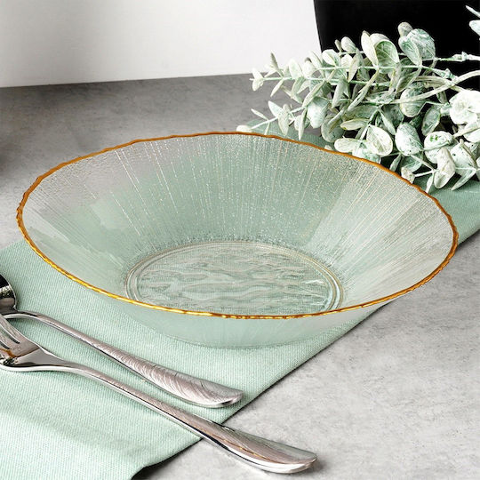 Home&Styling Collection Супа Чиния Стъклена Златиста с Диаметър 20см