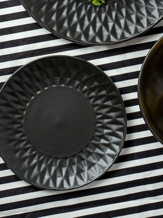 Nava Soho Classic Farfurie Deșert Ceramică Negru cu Diametru 20cm