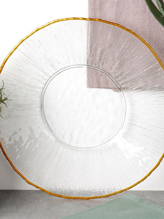 Home&Styling Collection Farfurie joasă Sticlă Auriu cu Diametru 28cm