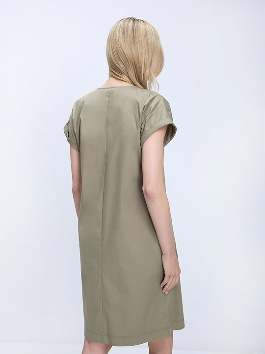 Sommer Mini Damenkleid Khaki